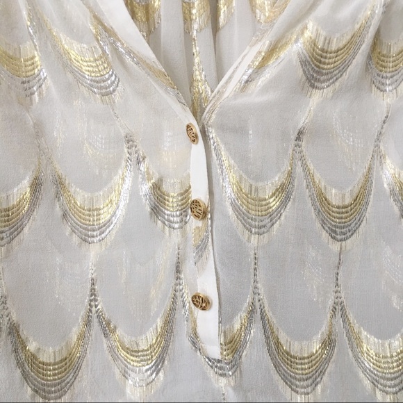 Lilly Pulitzer Elsa Top In Metallic Silk - Picture 2 of 8